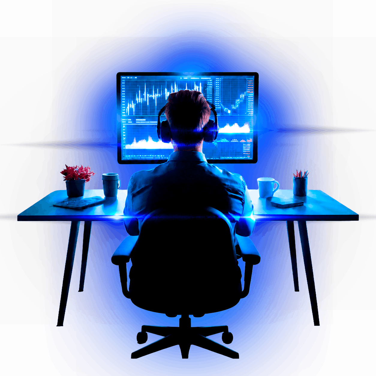 Inversionista analizando gráficos del mercado de valores
